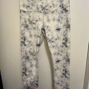 Women’s Yogalicious Lux Blue & Gray Tie-Dye Stretch Leggings, Size Small